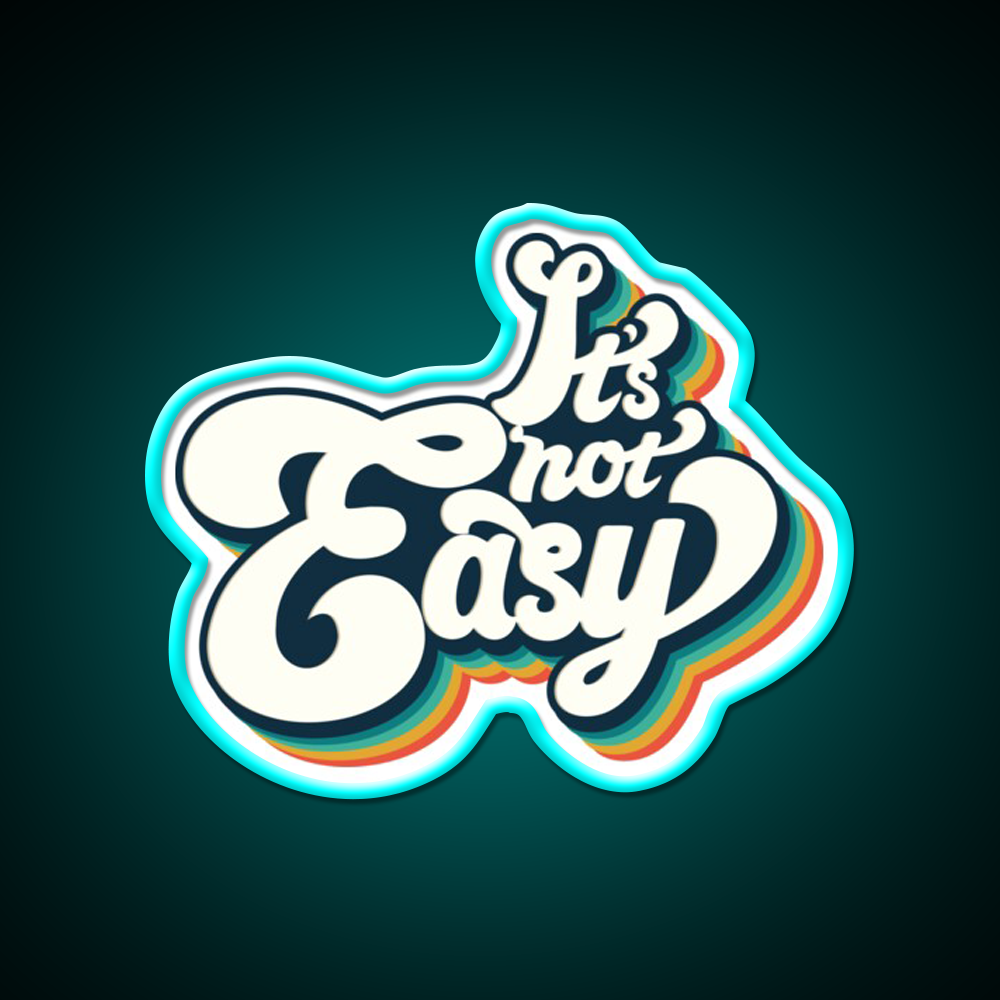 Its Not Easy 80S Retro Cafe Led Neon Sign Espresso Bar Art Rgb Color