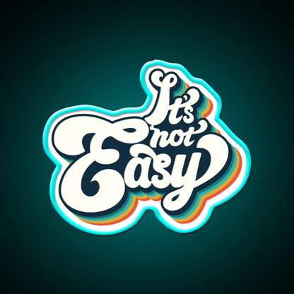 Its Not Easy 80S Retro Cafe Led Neon Sign Espresso Bar Art Rgb Color