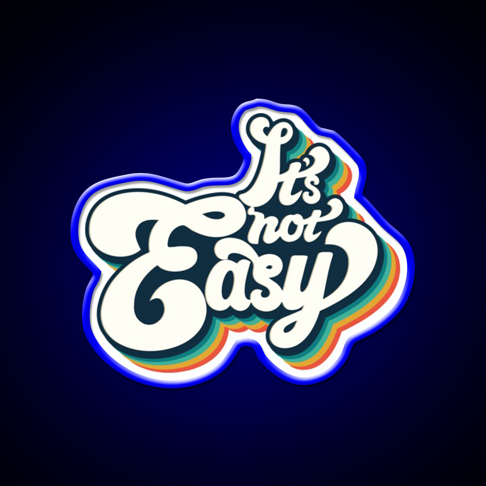 Its Not Easy 80S Retro Cafe Led Neon Sign Espresso Bar Art Rgb Color