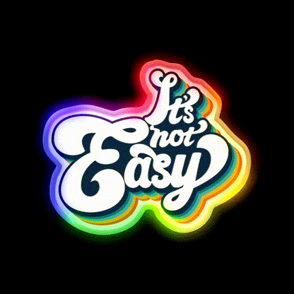 Its Not Easy 80S Retro Cafe Led Neon Sign Espresso Bar Art Rgb Color