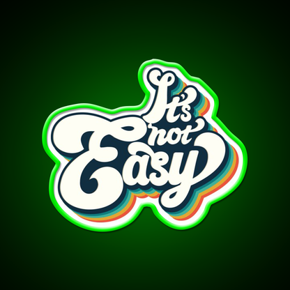 Its Not Easy 80S Retro Cafe Led Neon Sign Espresso Bar Art Rgb Color