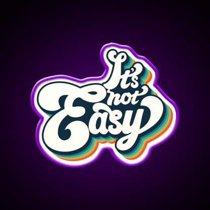 Its Not Easy 80S Retro Cafe Led Neon Sign Espresso Bar Art Rgb Color - Shineneon