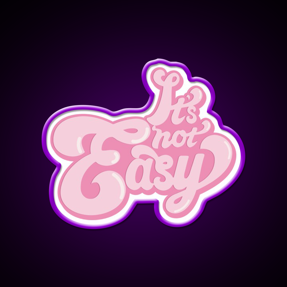 Its Not Easy Bubble Gum Cafe Led Neon Sign Espresso Bar Art Rgb Color