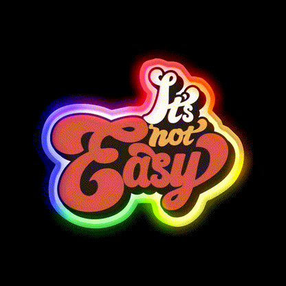 Its Not Easy Vintage Cafe Led Neon Sign Espresso Bar Art Rgb Color