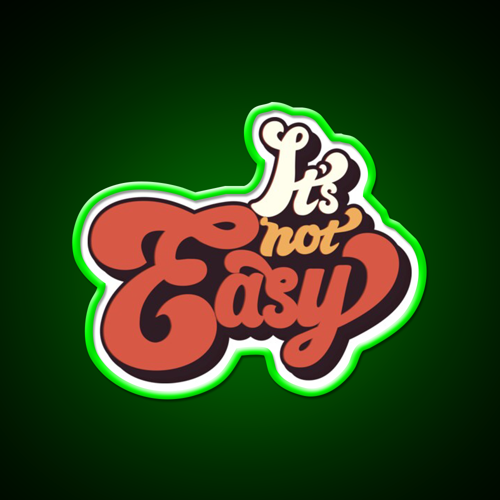 Its Not Easy Vintage Cafe Led Neon Sign Espresso Bar Art Rgb Color