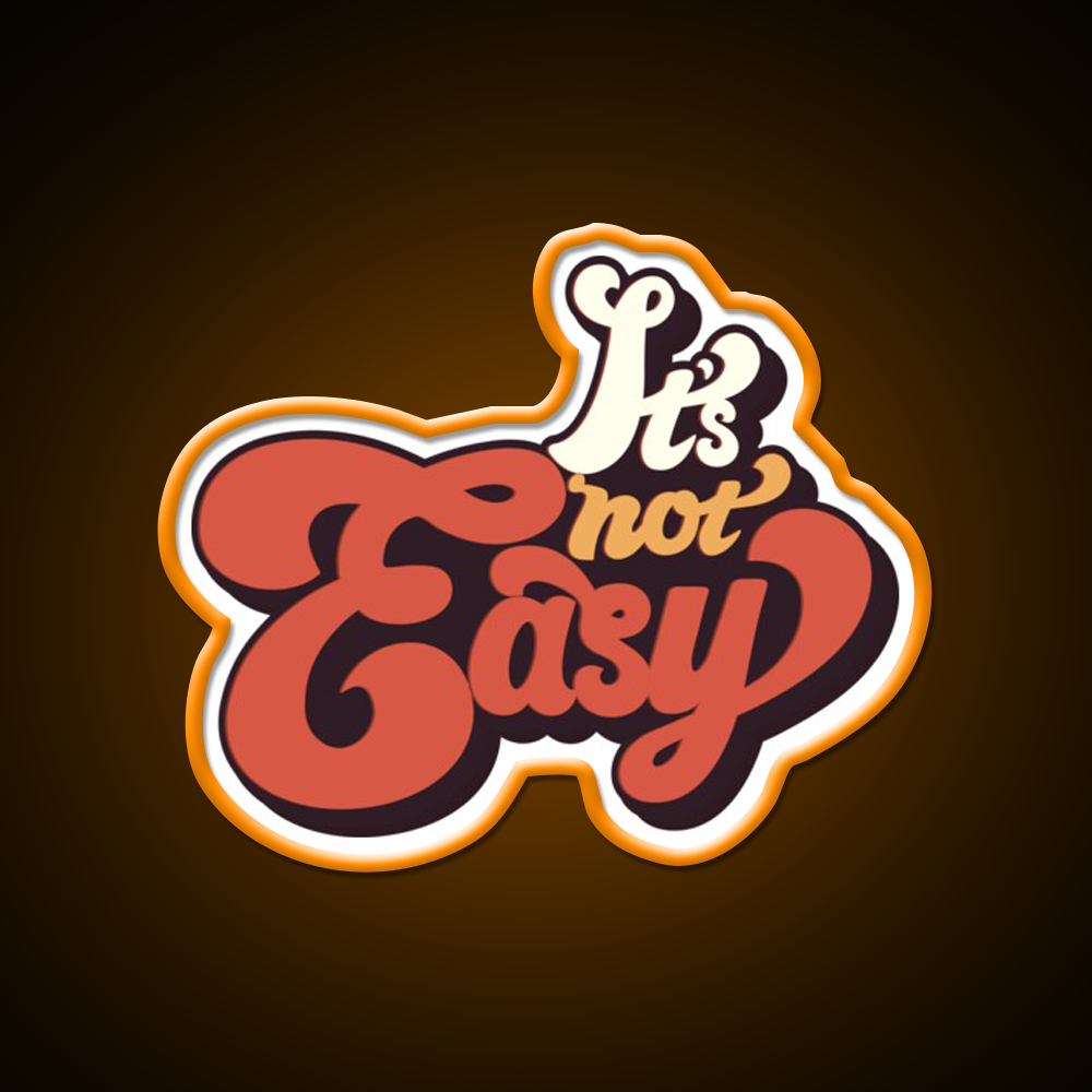 Its Not Easy Vintage Cafe Led Neon Sign Espresso Bar Art Rgb Color