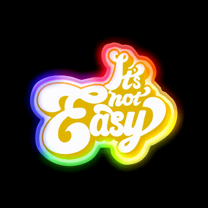 Its Not Easy Yellow Cafe Led Neon Sign Espresso Bar Art Rgb Color