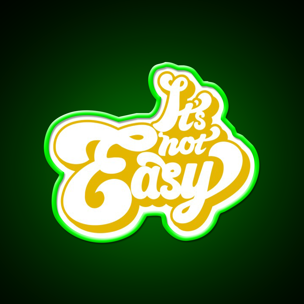 Its Not Easy Yellow Cafe Led Neon Sign Espresso Bar Art Rgb Color