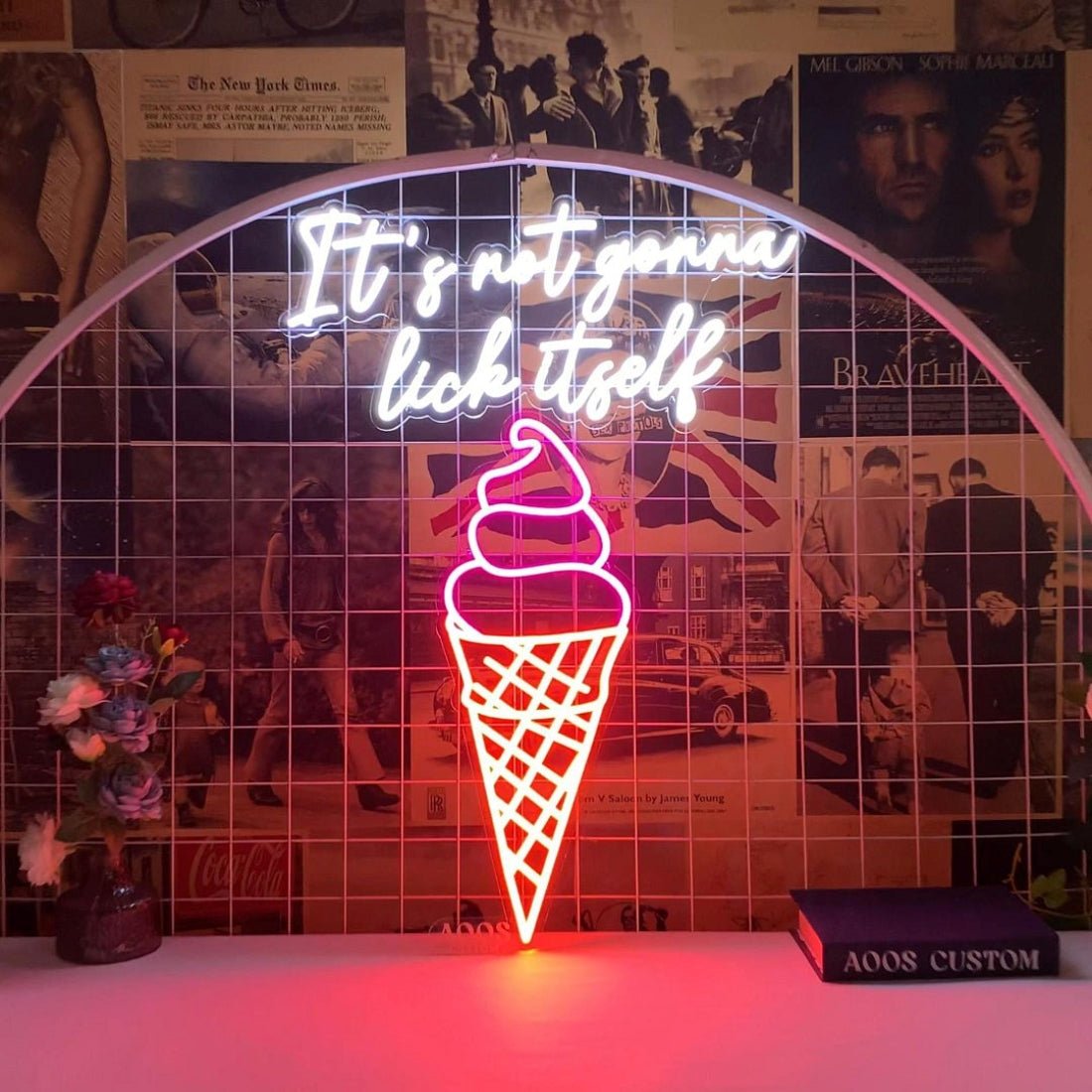 Its Not Gonna Lick Itself Ice Cream Led Sign Business Neon Sign - Shineneon