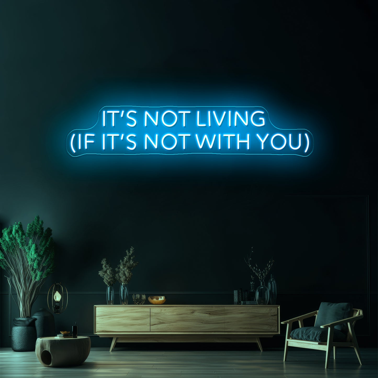 Its Not Living If Its Not With You Artwork Room Lights Neon