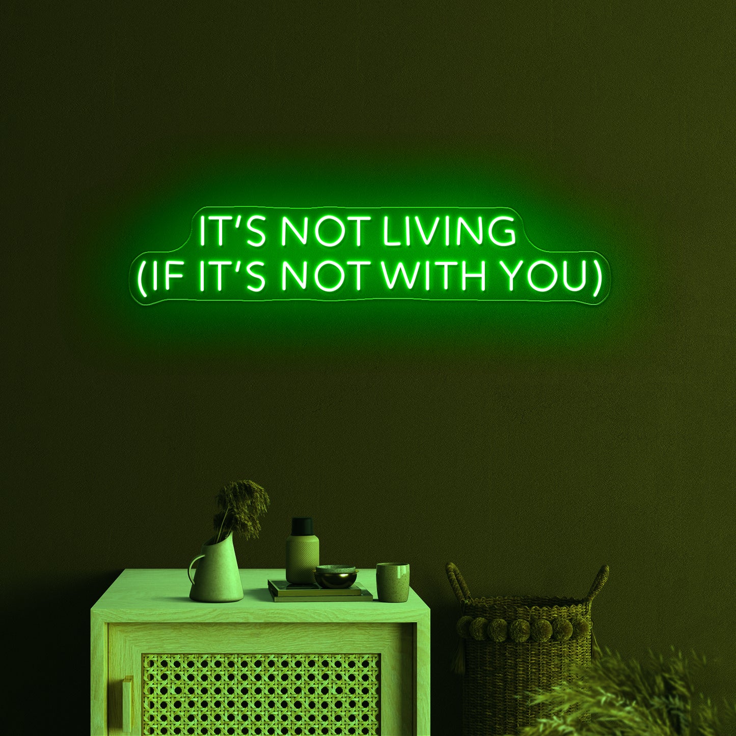 Its Not Living If Its Not With You Artwork Room Lights Neon