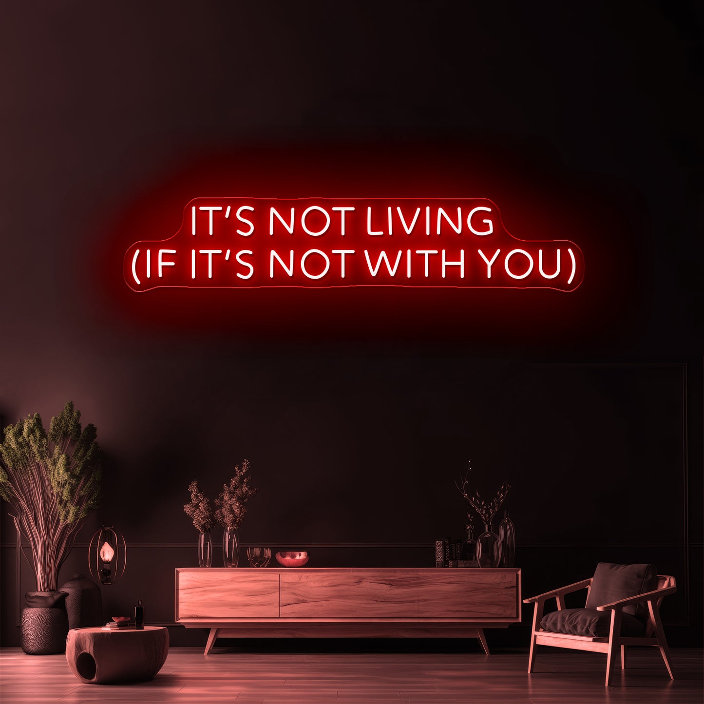 Its Not Living If Its Not With You Artwork Room Lights Neon