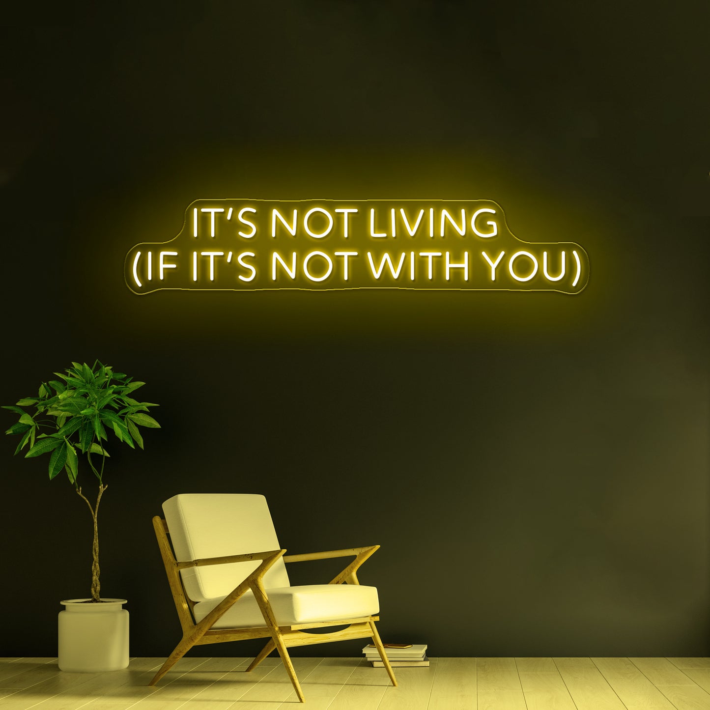 Its Not Living If Its Not With You Artwork Room Lights Neon