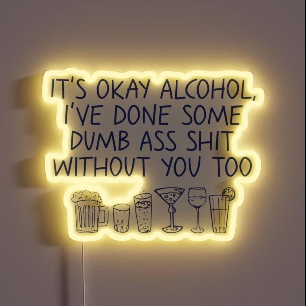 Its Okay Alcohol Rgb Led Neon Sign - Shineneon