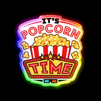 Its Popcorn Time Snack Food Led Neon Sign Rgb Color - LED neon sign close-up detail