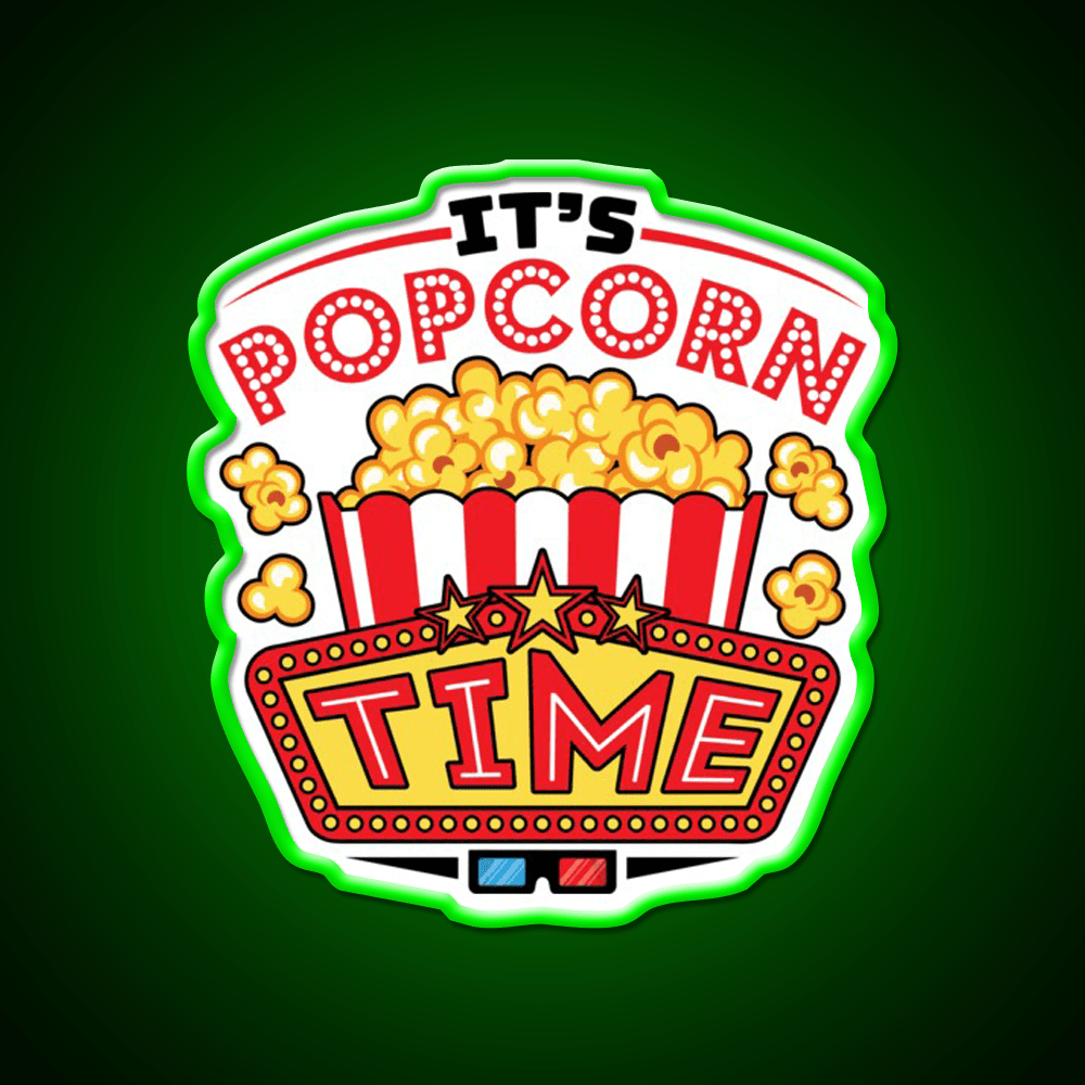 Its Popcorn Time Snack Food Led Neon Sign Rgb Color - Shineneon