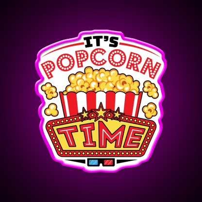 Its Popcorn Time Snack Food Led Neon Sign Rgb Color - Shineneon
