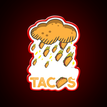 Its Raining Taco Tuesday Birthday Gift Taco Led Neon Sign Rgb Color - Shineneon