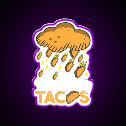 Its Raining Taco Tuesday Birthday Gift Taco Led Neon Sign Rgb Color - Shineneon