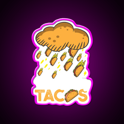 Its Raining Taco Tuesday Birthday Gift Taco Led Neon Sign Rgb Color - Shineneon