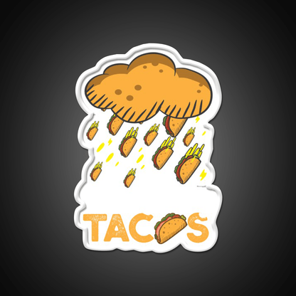 Its Raining Taco Tuesday Birthday Gift Taco Led Neon Sign Rgb Color - Shineneon