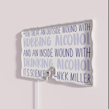 Its Science Nick Miller Rgb Led Neon Sign - Neon sign mounted on wall in room