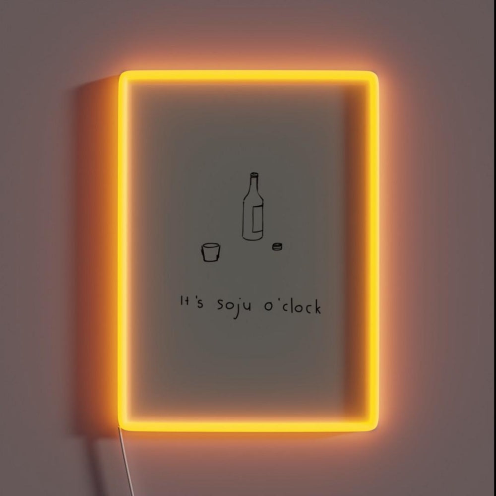 Its Soju Time Mint Kdrama Kpop Rgb Led Neon Sign - Custom LED neon sign front view