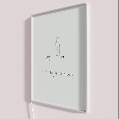 Its Soju Time Mint Kdrama Kpop Rgb Led Neon Sign - Neon sign mounted on wall in room