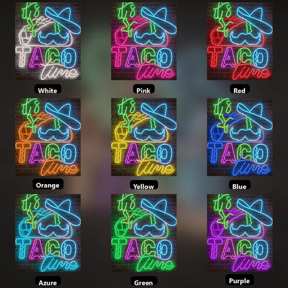 It's Taco Time LED Neon Sign - 05 Color Grid