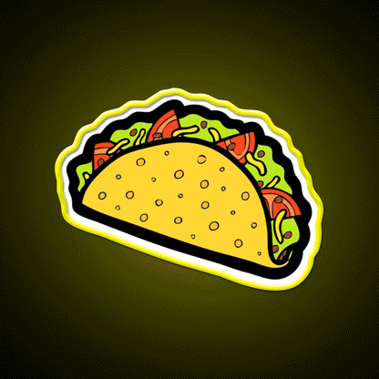 Its Taco Time Snack Food Led Neon Sign Rgb Color - Custom LED neon sign front view