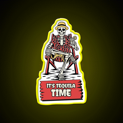 Its Tequila Time Cinco De Mayo Drinking Party Drink Tequila Led Neon Sign Rgb Color - Custom LED neon sign front view