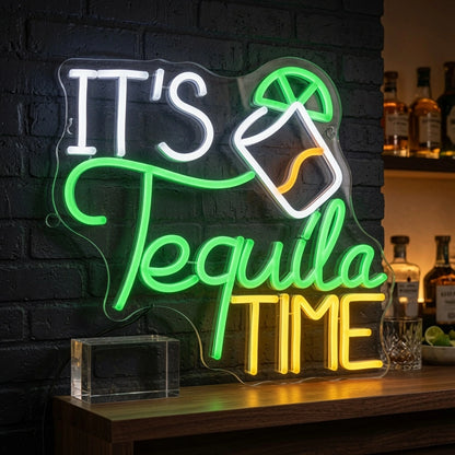 It's Tequila Time LED Neon Sign Home Wall Art - 03 Real Lifestyle Scene