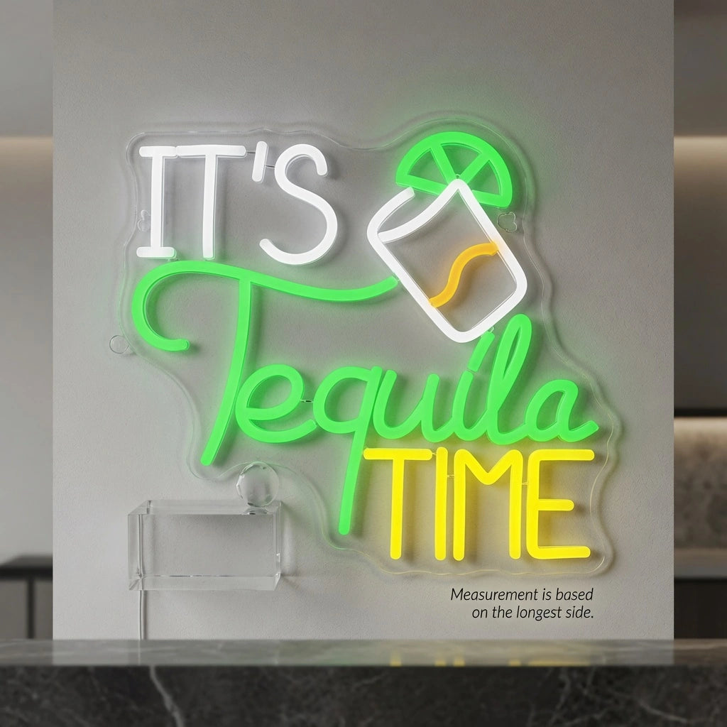 It's Tequila Time LED Neon Sign Home Wall Art - 04 Size Image