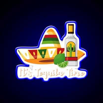 Its Tequila Time Party Drink Tequila Led Neon Sign Bar Wall Light Rgb Color - Shineneon