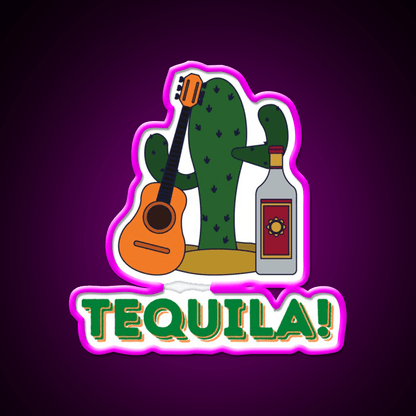 Its Tequila Time Party Drink Tequila Led Neon Sign Rgb Color - Shineneon
