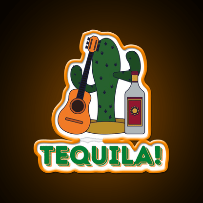 Its Tequila Time Party Drink Tequila Led Neon Sign Rgb Color - Shineneon
