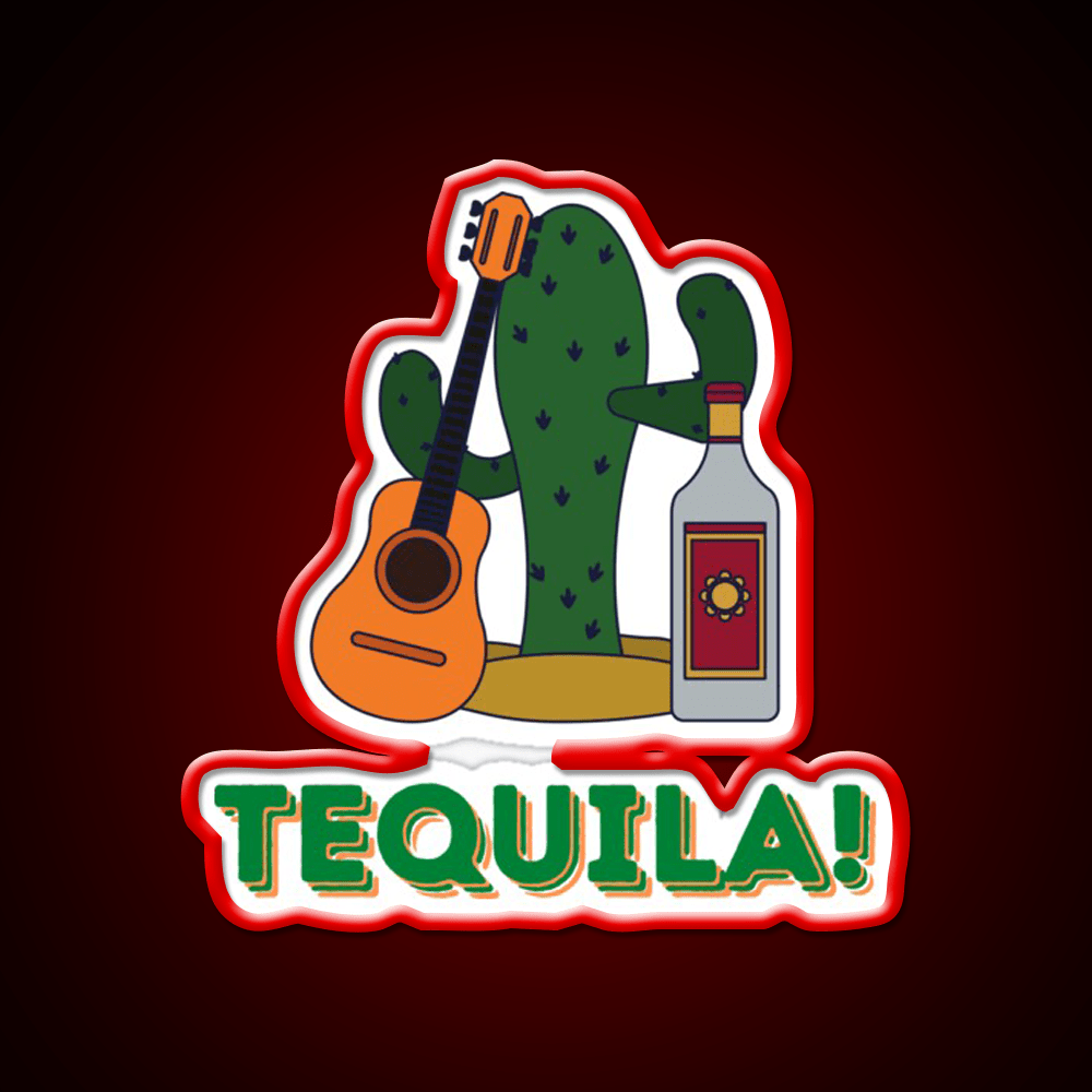 Its Tequila Time Party Drink Tequila Led Neon Sign Rgb Color - Shineneon