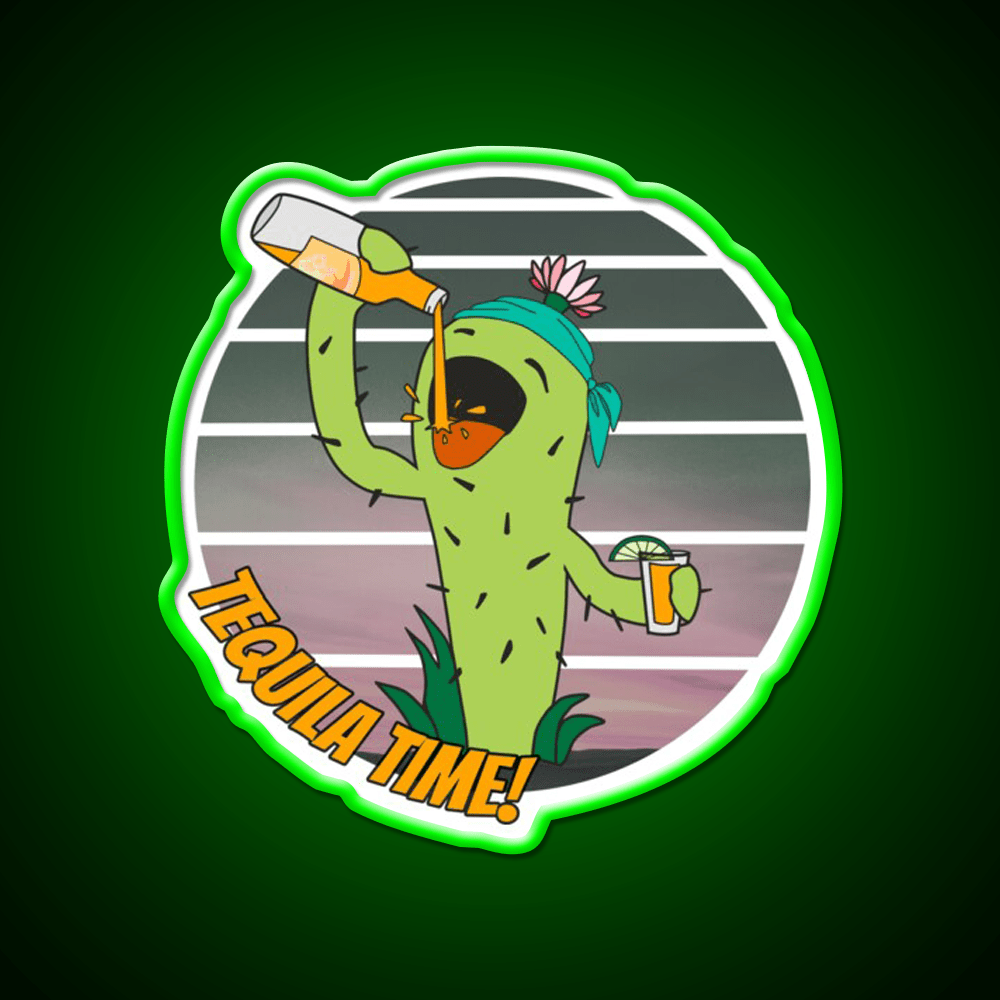 Its Tequila Time Text Party Drink Tequila Led Neon Sign Rgb Color - Shineneon