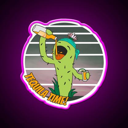 Its Tequila Time Text Sand Party Drink Tequila Led Neon Sign Rgb Color - Shineneon