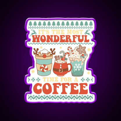 Its The Most Wonderful Time For Cafe Led Neon Sign Espresso Bar Art Rgb Color - Shineneon