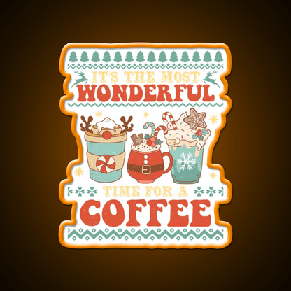 Its The Most Wonderful Time For Cafe Led Neon Sign Espresso Bar Art Rgb Color - Shineneon