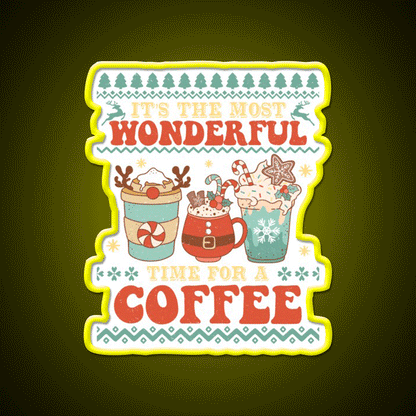 Its The Most Wonderful Time For Cafe Led Neon Sign Espresso Bar Art Rgb Color