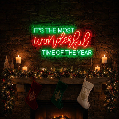 Its The Most Wonderful Time Of The Year LED Neon Sign Man Cave Neon Sign - Shineneon