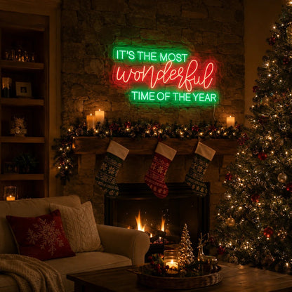 Its The Most Wonderful Time Of The Year LED Neon Sign Man Cave Neon Sign - Shineneon