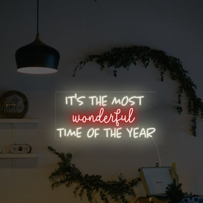 Its The Most Wonderful Time Of The Year Led Neon Sign Wall Art | Shineneon