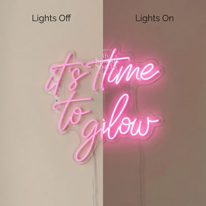 It's Time To Glow LED Neon Sign - 06 Day Night Comparison