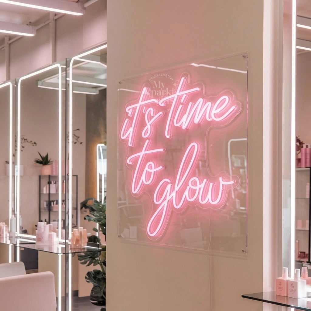 It's Time To Glow LED Neon Sign Bedroom Decor - 01 Original Product Image