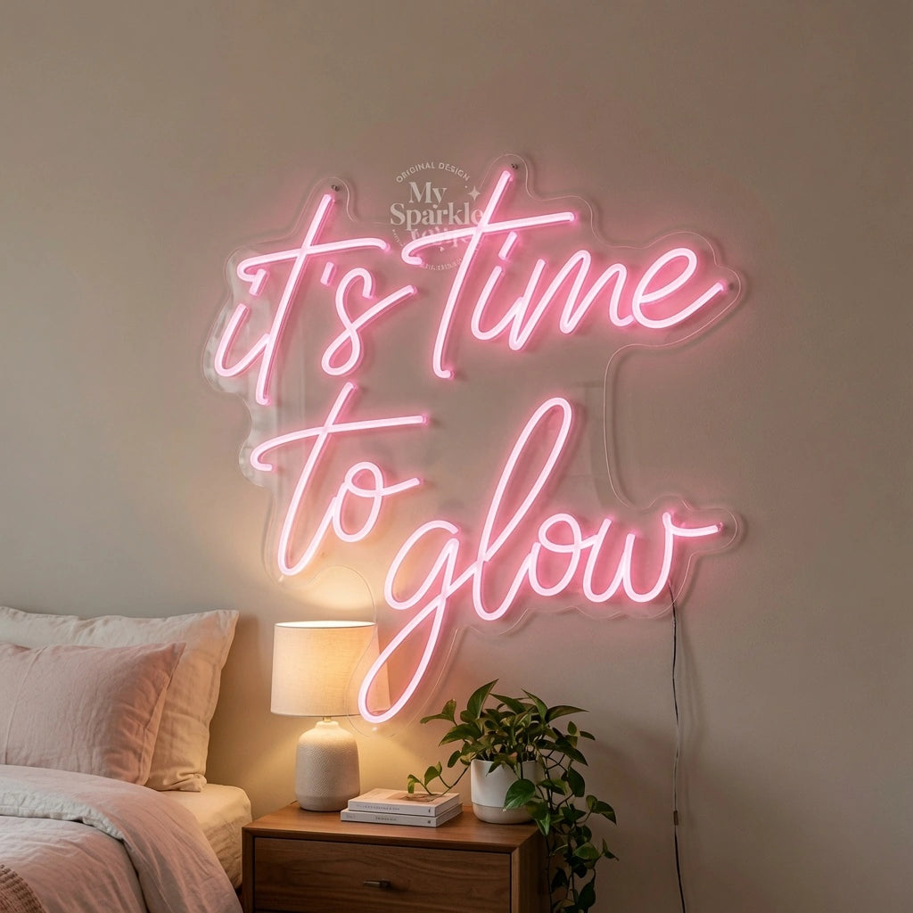 It's Time To Glow LED Neon Sign Bedroom Decor - 03 Real Lifestyle Scene