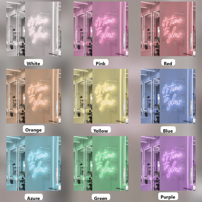 It's Time To Glow LED Neon Sign Bedroom Decor - 05 Color Grid