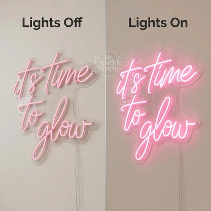 It's Time To Glow LED Neon Sign Bedroom Decor - 06 Day Night Comparison